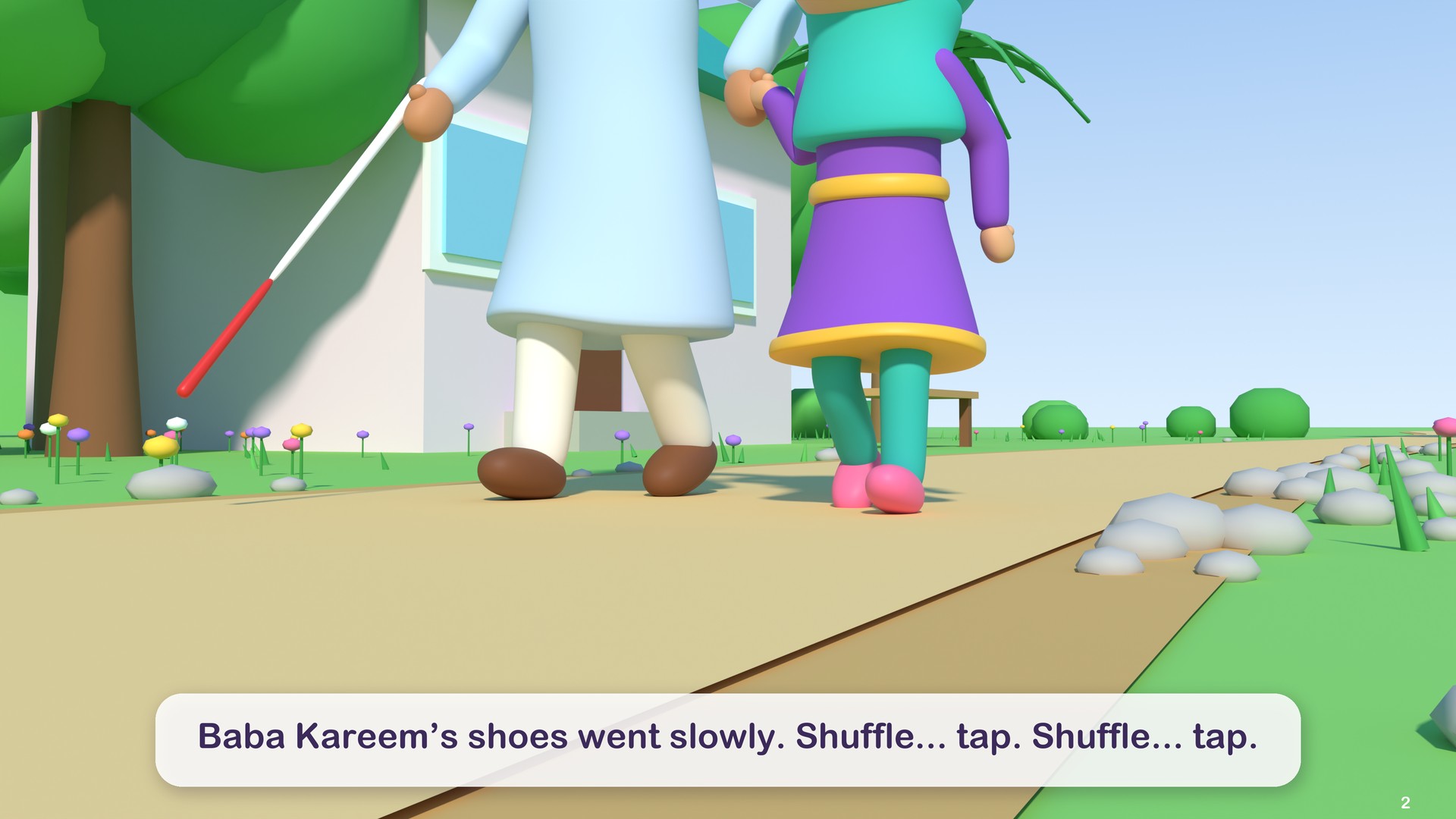 Baba Kareem’s shoes went slowly. Shuffle... tap. Shuffle... tap.
