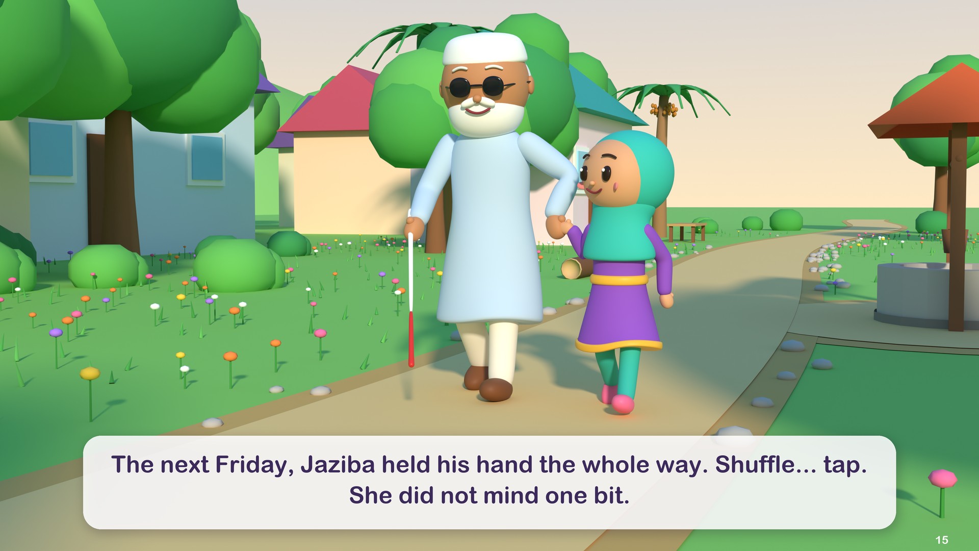 The next Friday, Jaziba held his hand the whole way. Shuffle... tap. She did not mind one bit.