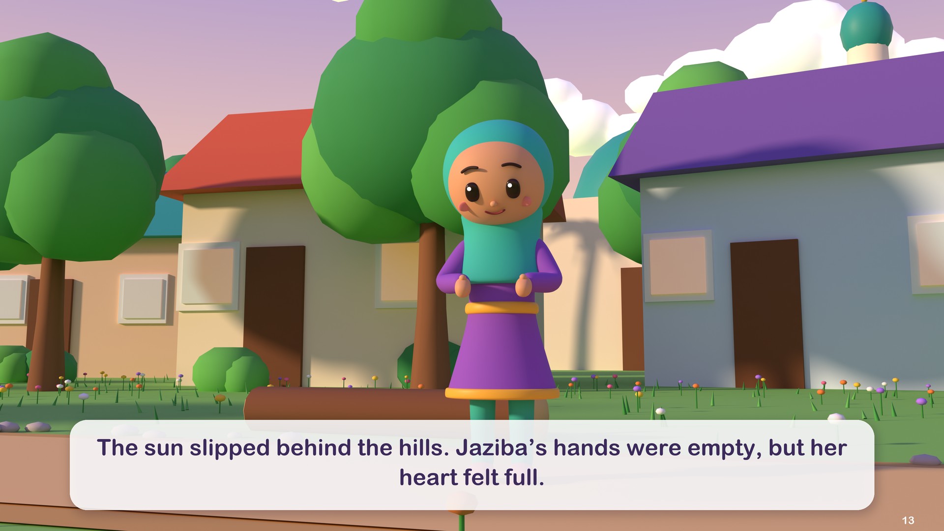 The sun slipped behind the hills. Jaziba’s hands were empty, but her heart felt full.